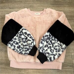 Speechless Kids Pink Faux Fur Sweater
